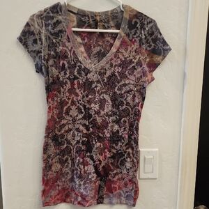 Women's Multicolor V-Neck Top
